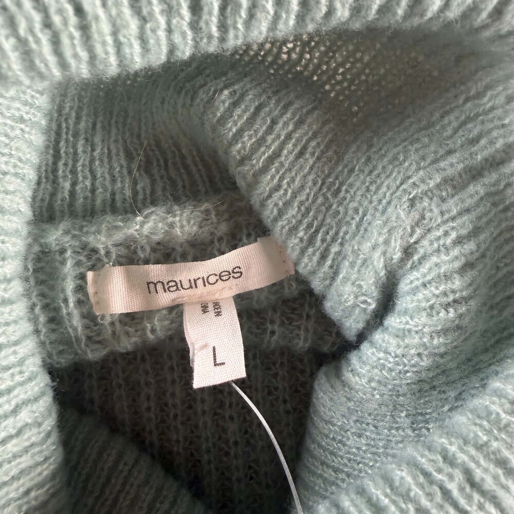Maurices Large Mint Ribbed Knit Turtleneck Sweater - Picture 3 of 7